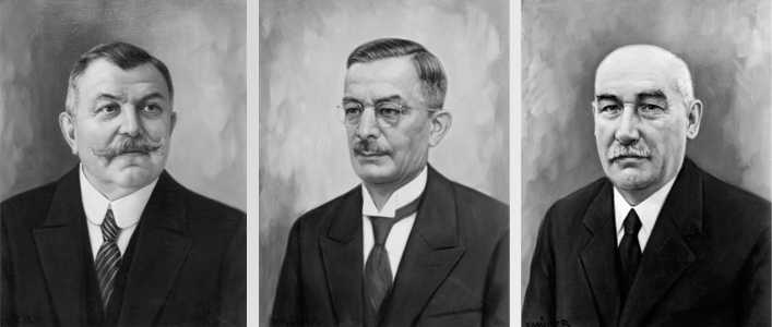 Ernst Wagner, Hans Ficker, Otto Schmid Sen.